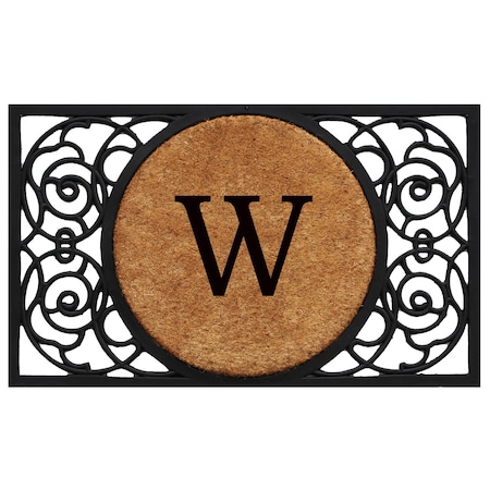 Calloway Mills Monogram Door Mat, Natural, Black, 18 in W x 30 in L 180031830W
